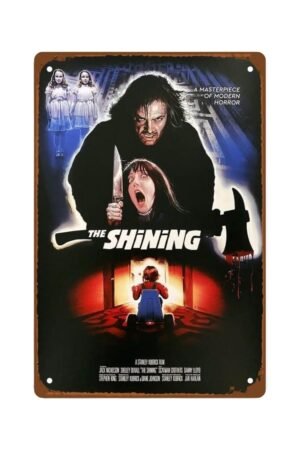 The Shining 1980 Movie Metal Wall Tin Sign Horror Thriller Movie Retro Gift Man Cave Decor Vintage Cottage Classic Horror Movies Decorations 8"x12"