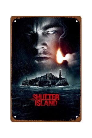 The Shutter Island Movies Man Cave Decor Prison Confinement Movie English Metal Wall Tin Sign Retro Gift Vintage Decorations Action Drama Movies 8"x12"