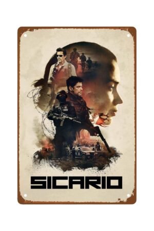 The Sicario Movie Man Cave Decor Drama Action Movie Rustic Metal Wall Tin Sign Retro Gift Vintage Decorations Drama Action Films 8"x12"