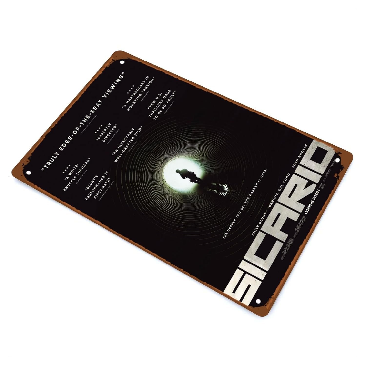 The Sicario Movies Man Cave Decor Drama Action Films Modern Metal Wall Tin Sign Retro Gift Vintage Decorations Classic Action Movies 8"x12"