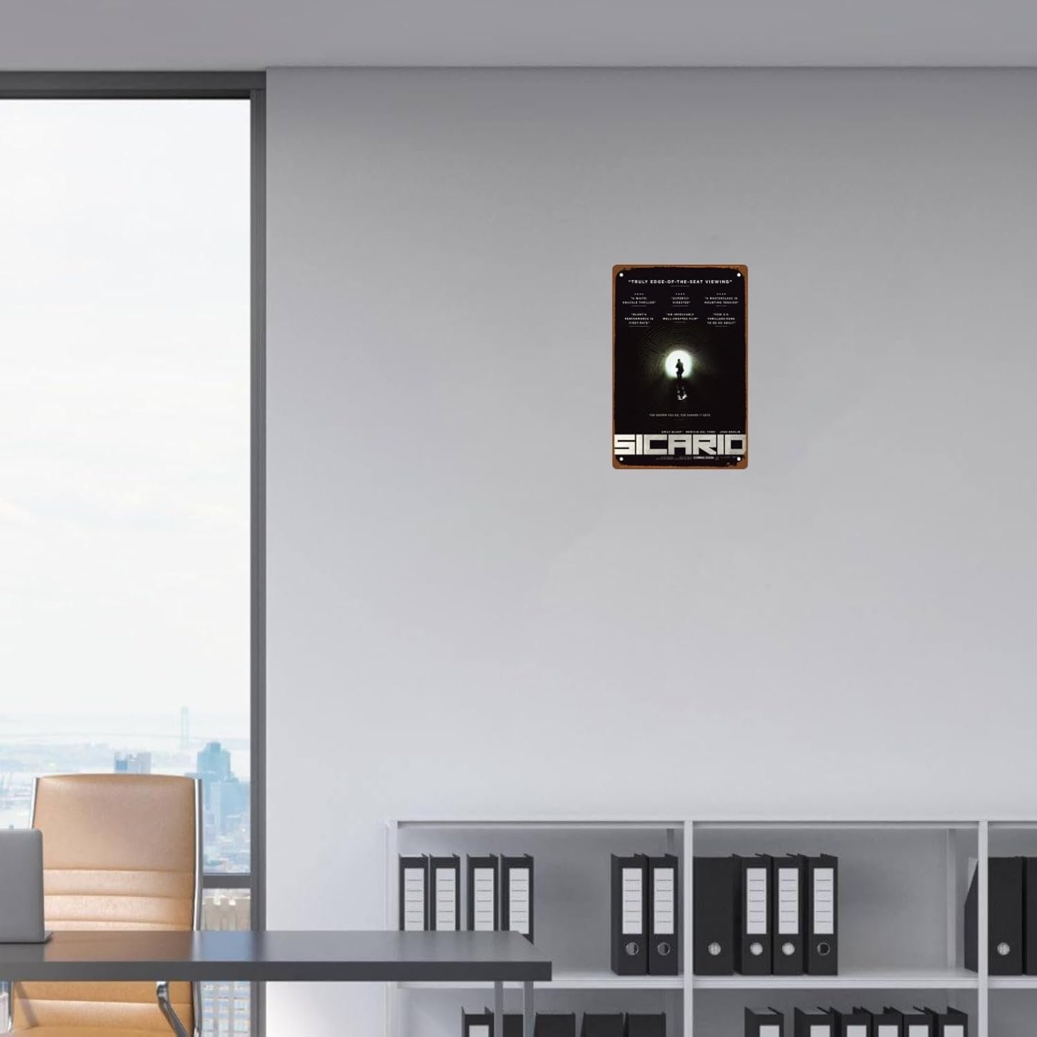 The Sicario Movies Man Cave Decor Drama Action Films Modern Metal Wall Tin Sign Retro Gift Vintage Decorations Classic Action Movies 8"x12"