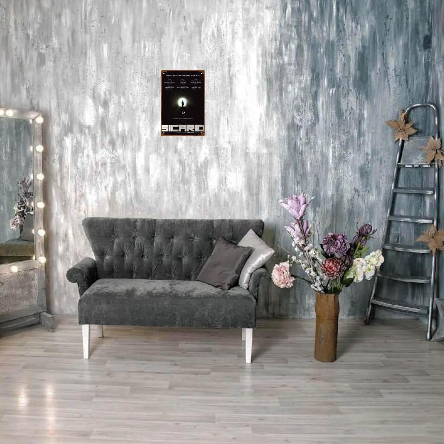 The Sicario Movies Man Cave Decor Drama Action Films Modern Metal Wall Tin Sign Retro Gift Vintage Decorations Classic Action Movies 8"x12"