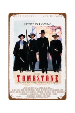 The Tombstone Movie Man Cave Decor Western Historical Films Retro Metal Wall Tin Sign Retro Gift Vintage Decorations Classic Old Movies 8"x12"
