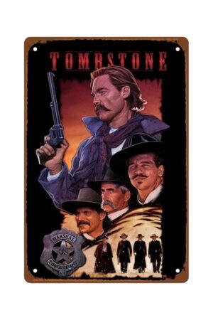 The Tombstone Movie Metal Wall Tin Sign Biographical History Film Vintage Retro Gift Man Cave Decor Vintage Decorations Historical Western Movies 8"x12"