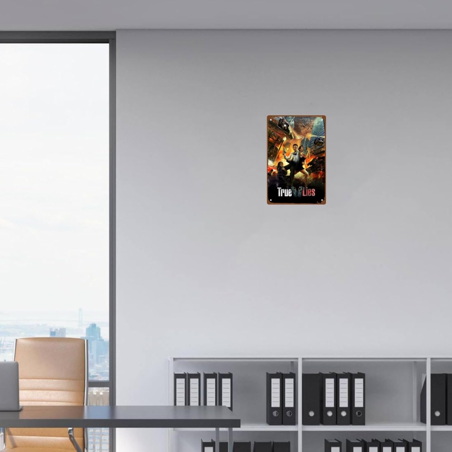 The True Lies Movie Metal Wall Tin Sign Action Drama Film Traditional Retro Gift Man Cave Decor Vintage Decorations Adventure Fighting Films 8"x12"