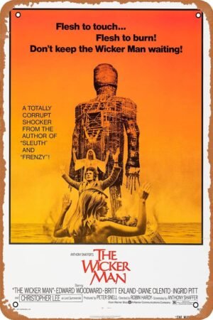 The Wicker Man Poster Classic Movie Tin Sign Vintage Wall Plaque Decoration Gifts For Men Women 8x12 inch