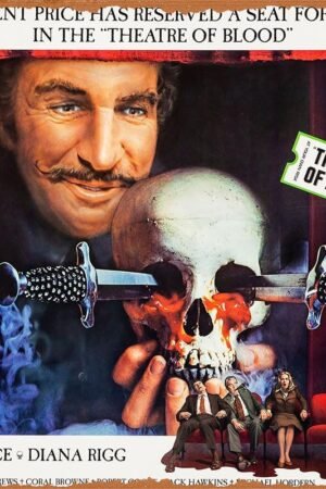 Theatre of Blood Horror Movie Poster Tin Sign Vintage Metal Sign Retro Wall Decor 12x8 Inches