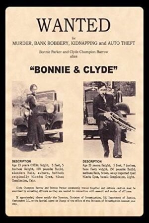 Tin Sign For Bonnie & Clyde Poster Custom Metal Sign 8X12in-Bar Cafe Restaurant Home Decor