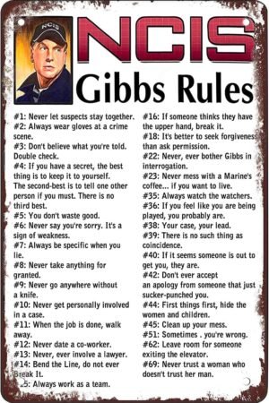 Tin Sign For Metal sign Gibbs Rules 69 Rules Funny Garage Home Decor Bars Decor Vintage Bakery Kitchen Cafe Wall Decoration 12x8 Inches