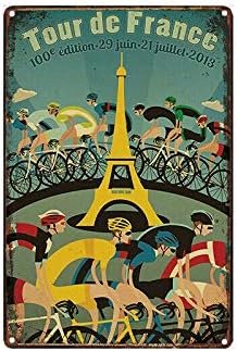 Tin Sign For New Vintage Metal Sign Tour De France Retro Garage Yard Home Cafe Bar Club Hotel Wall Decoration Stickers Signs 12X8 Inch