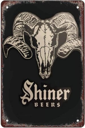 Tin Sign For Shiner Bock Beer Texas Ram Funny Sign Garage Home Decor Bars Decor Art Poster Vintage Bakery Kitchen Cafe Wall Decoration 12x8 Inches