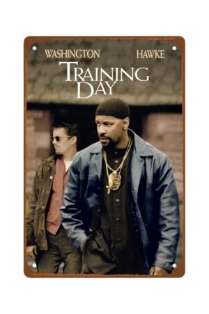 Training Day Movie Man Cave Decor Drama Action Movie Retro Metal Wall Tin Sign Retro Gift Vintage Decorations Classic Action Movies 8"x12"