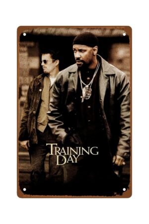 Training Day Movie Modern Metal Wall Tin Sign Drama Action Film Man Cave Decor Retro Gift Vintage Decorations Classic Fight Movies 8"x12"