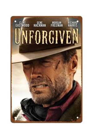 Unforgiven Movie Metal Wall Tin Sign Classic Movie Poster Man Cave Decor Retro Gift Vintage Decorations 8"x12"