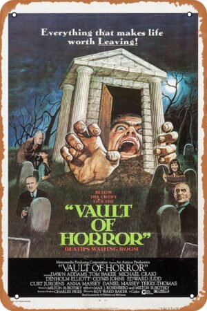 Vault of Horror Horror Movie Poster Tin Sign Vintage Metal Sign Retro Wall Decor 12x8 Inches
