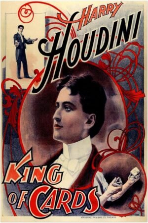 Vintage Magician Poster â€“ Harry Houdini #2 â€“ Magic Themed Wall Art Print-24 x 36 Inches