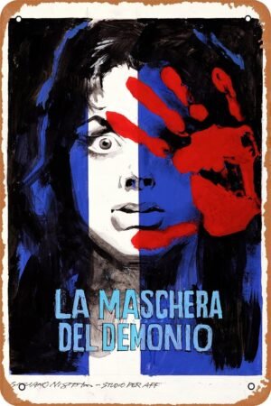 Vintage Movie Tin Sign,Black Sunday Poster Vintage Metal Sign Retro Wall Decor 12x8 Inches