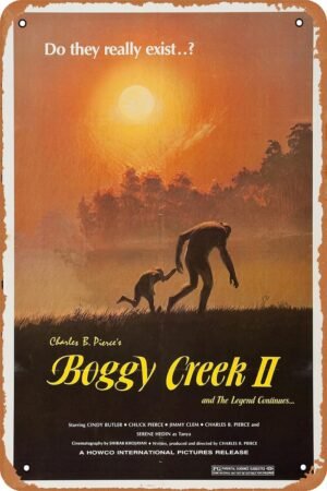 Vintage Movie Tin Sign,Boggy Creek II And the Legend Continues Poster Vintage Metal Sign Retro Wall Decor 12x8 Inches