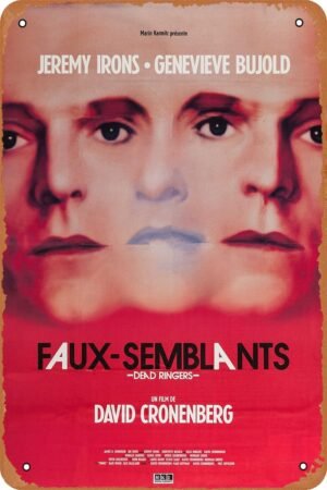 Vintage Movie Tin Sign,Dead Ringers Poster Vintage Metal Sign Retro Wall Decor 12x8 Inches