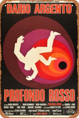 Vintage Movie Tin Sign,Deep Red Poster Vintage Metal Sign Retro Wall Decor 12x8 Inches