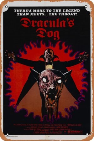 Vintage Movie Tin Sign,Dracula's Dog Poster Vintage Metal Sign Retro Wall Decor 12x8 Inches