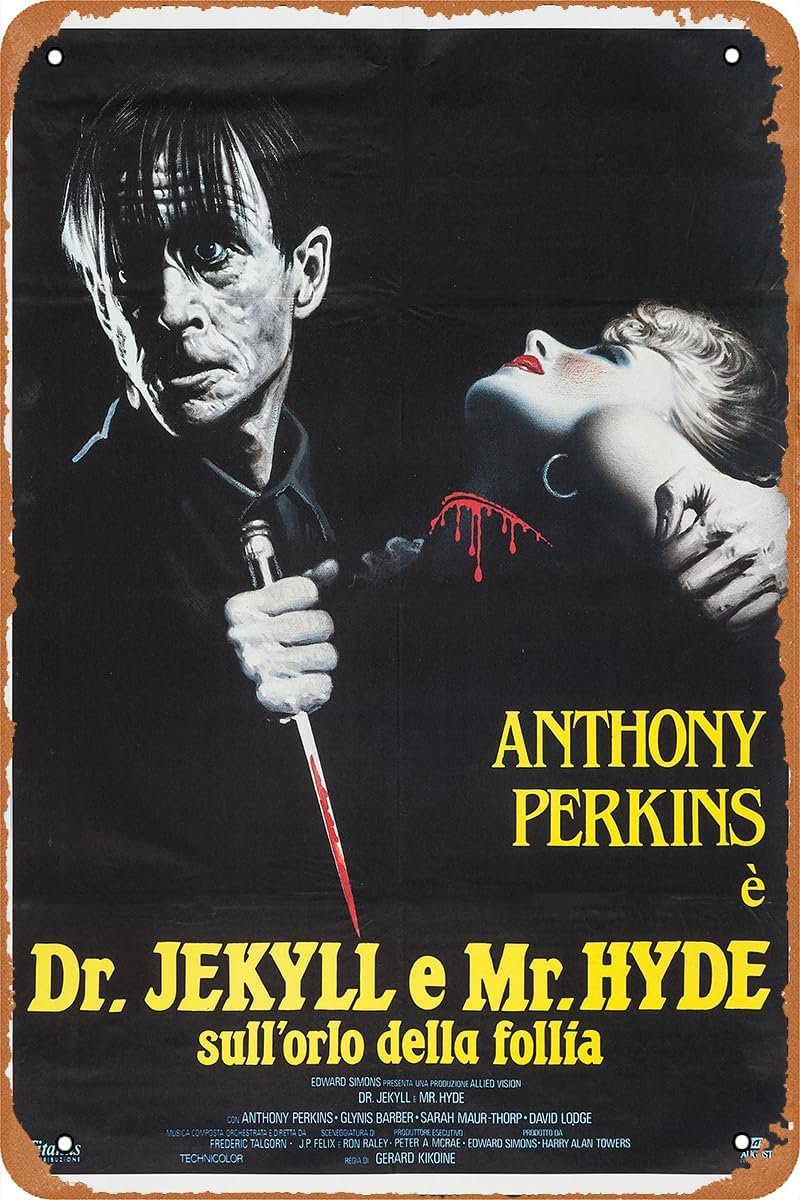 Vintage Movie Tin Sign,Edge of Sanity Poster Vintage Metal Sign Retro Wall Decor 12x8 Inches