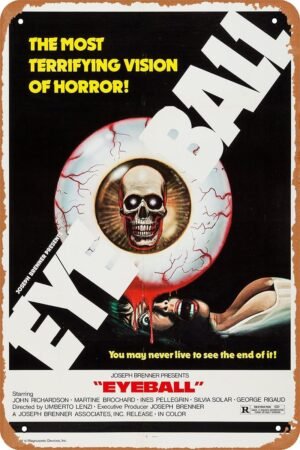Vintage Movie Tin Sign,Eyeball Poster Vintage Metal Sign Retro Wall Decor 12x8 Inches
