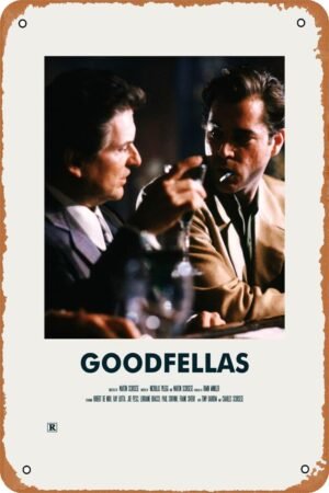 Vintage Movie Tin Sign,goodfellas (2) Poster Vintage Metal Sign Retro Wall Decor 12x8 Inches