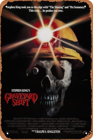 Vintage Movie Tin Sign,Graveyard Shift Poster Vintage Metal Sign Retro Wall Decor 12x8 Inches