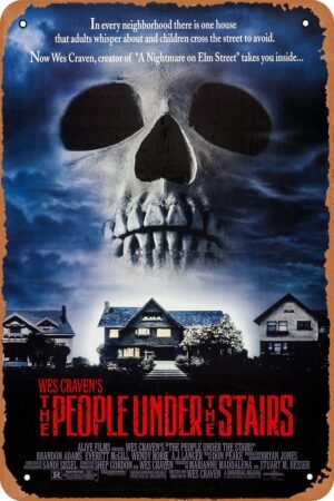 Vintage Movie Tin Sign,The People Under the Stairs Horror Movie Poster For Bar Pub Home Coffee Wall Decor 8x12 Inch