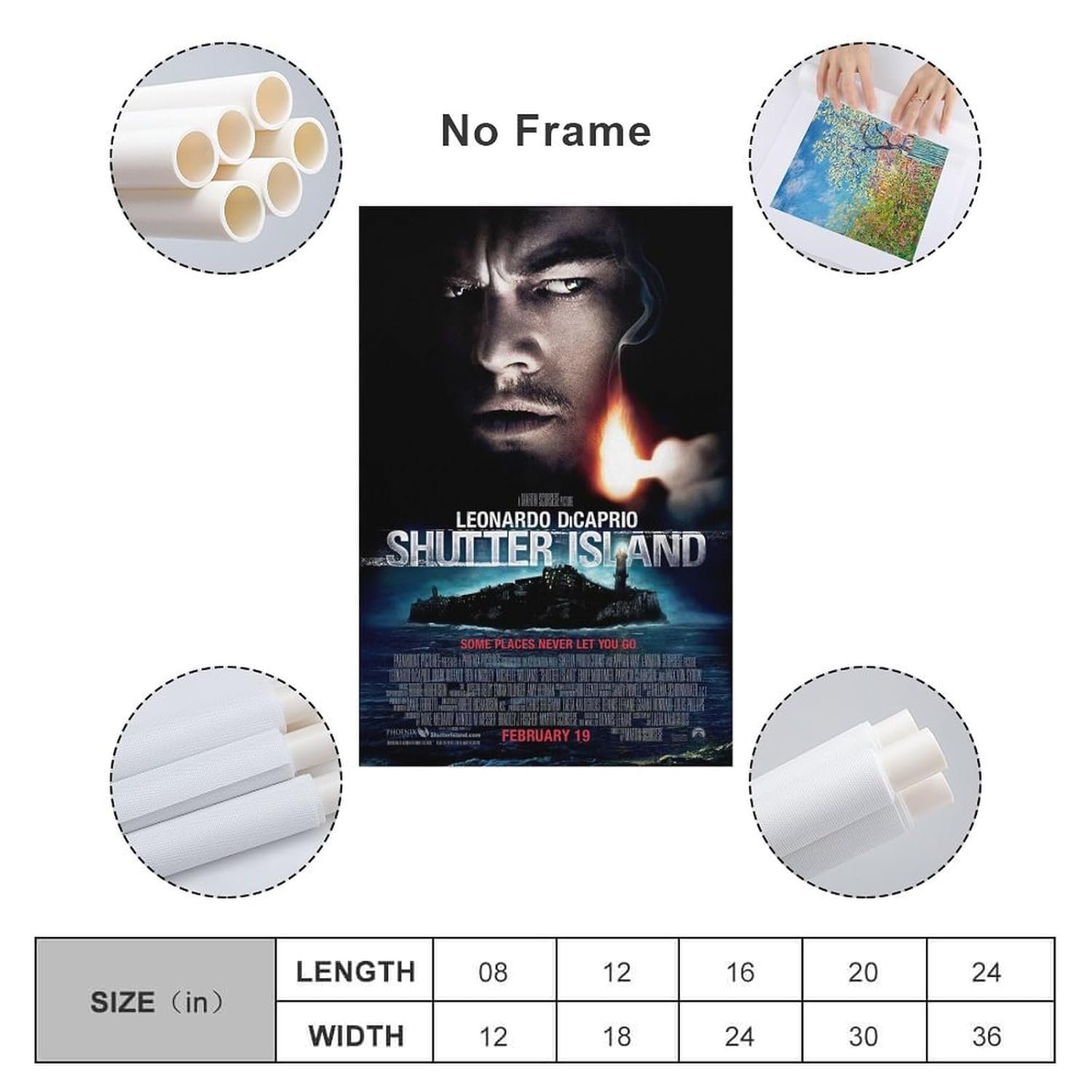 Wall Paintings Posters Shutter Island Movie Posters Custom Poster Prints Canvas Art Poster And Wall Art Picture Print Modern Family Bedroom Decor Posters 08x12inch(20x30cm)