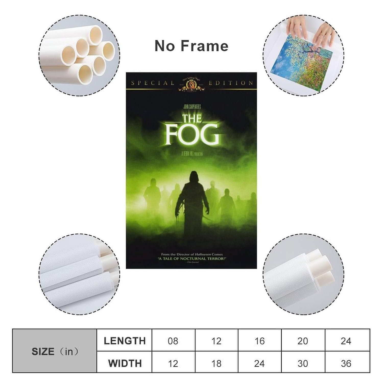 Wall Posters The Fog Horror Movie Poster Prints Poster Decorative Painting Canvas Wall Art Living Room Posters Bedroom Painting 16x24inch(40x60cm)