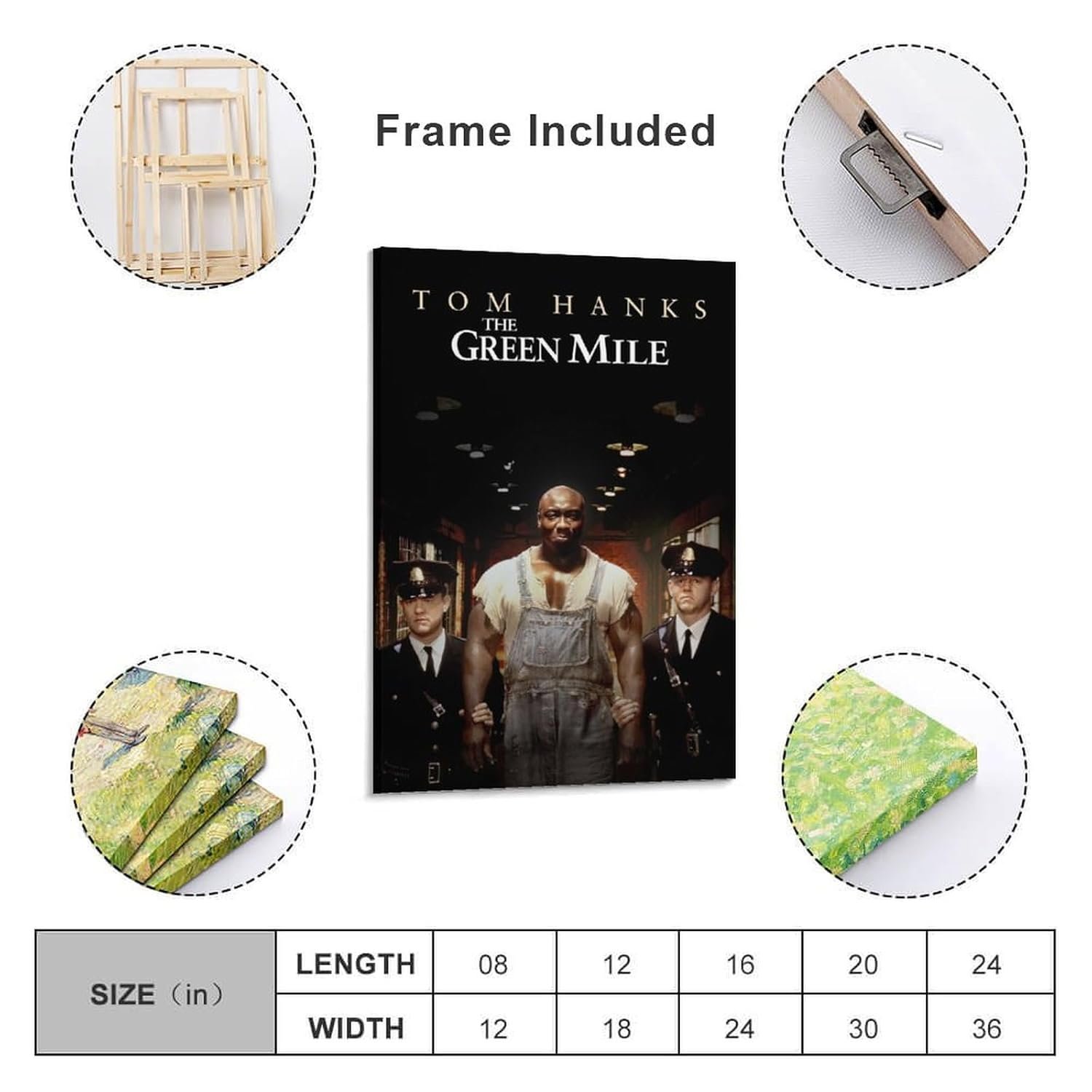 Wall Posters The Green Mile Movie Posters Prints Poster Decorative Painting Canvas Wall Art Living Room Posters Bedroom Painting 16x24inch(40x60cm)