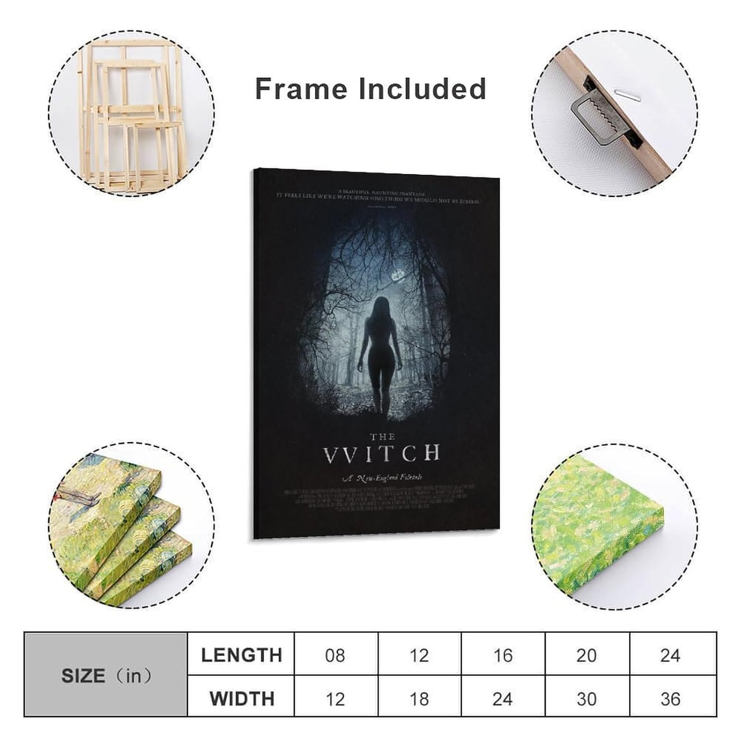 Wall Posters The Witch Horror Thriller Movie Poster Prints Canvas Art Poster And Wall Art Picture Print Modern Family Bedroom Decor Posters 12x18inch(30x45cm)
