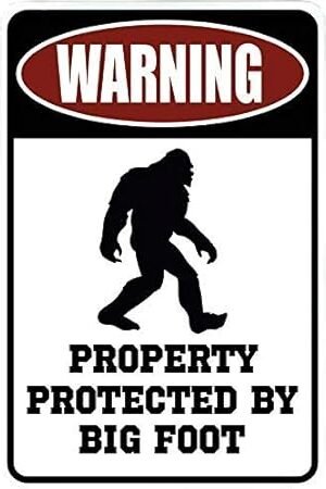Warning Property Protected by Big Foot â€“ Funny Metal Decor Sign