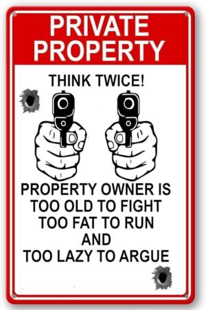 Warning Sign Private Property Keep Out Sign No Soliciting Sign for House and Yard 12 x 8 IN Metal Sign