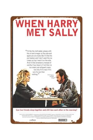 When Harry Met Sally Metal Wall Tin Sign wall art Vintage Movie Poster room decor Man Cave Decor Retro Gift Vintage Decorations 8"x12"