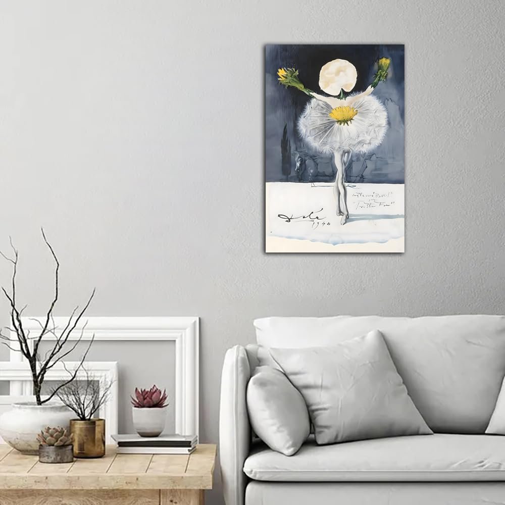 YENFEM56 Dance of Dandelions by Salvador Dali Poster Wall Art Painting Print Canvas Poster Room Aesthetic Bedroom Decoration Painting (Unframed, (12x18inch(30x45cm)