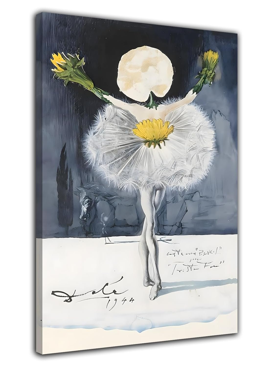 YENFEM56 Dance of Dandelions by Salvador Dali Poster Wall Art Painting Print Canvas Poster Room Aesthetic Bedroom Decoration Painting (Unframed, (12x18inch(30x45cm)