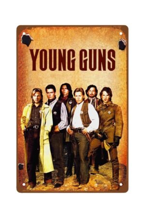 Young Guns II 1990 Movie Retro Metal Wall Tin Sign Western Cowboy Movies Man Cave Decor Retro Gift Vintage Decorations Action Fighting Film 8"x12"